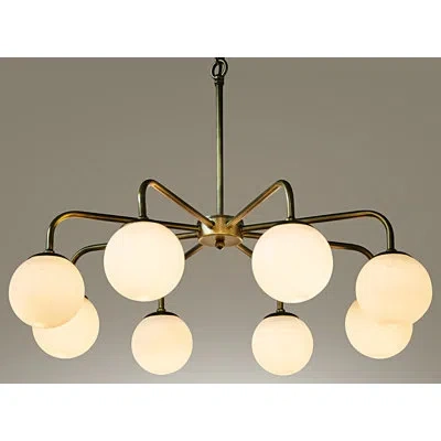 Noir Larenta 8 - Light Shaded Classic / Traditional Chandelier In Antique Brass