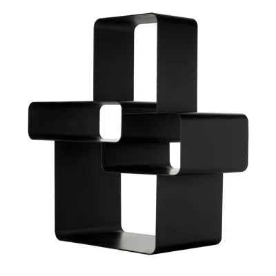 Noir Latisia 39'' H X 38'' W Steel Geometric Bookcase