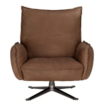 Noir Lawrenceville 35'' Wide Swivel Armchair In Coris Brown