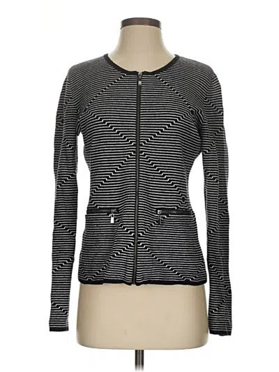 Pre-owned Noir Long Sleeve Top Black Keyhole Neckline Tops