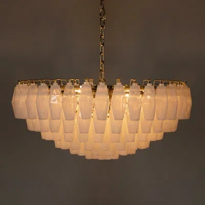 Noir Ludmilla Chandelier In Antique Brass