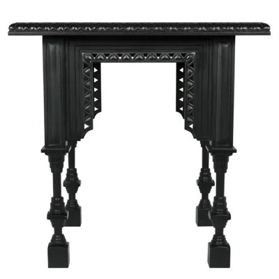 Noir Luxor Solid Wood End Table In Hand Rubbed Black