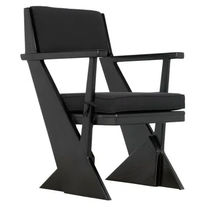 Noir Madoc Upholstered Armchair In Black