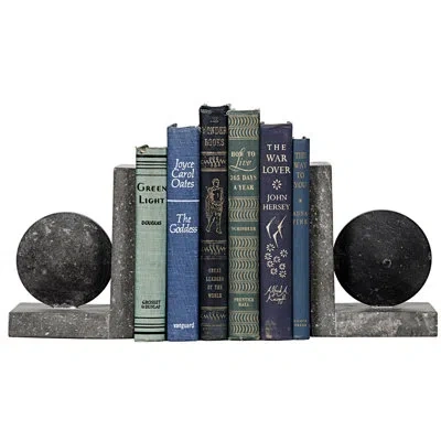 Noir Marble Bookends In Blue;black;gray