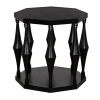 Noir Marceo Solid Wood Floor Shelf End Table With Storage In Black