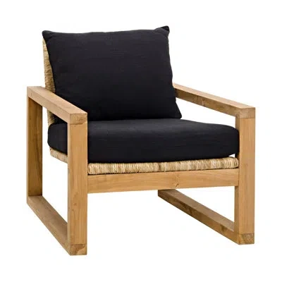 Noir Martin 28" Wide Cotton Armchair In Black