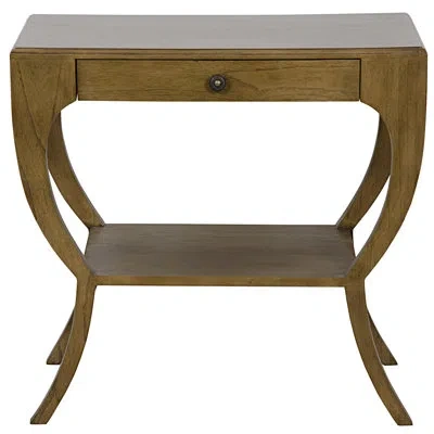 Noir Maude End Table With Storage In Brown