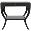 Noir Maude Solid Wood End Table With Storage In Pale