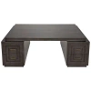 Noir Mentor Solid Wood Writing Desk In Gray