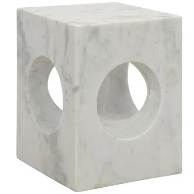 Noir Merlin End Table In White
