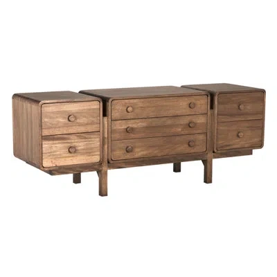 Noir Minsk 80'' Solid Wood Sideboard In Dark Walnut
