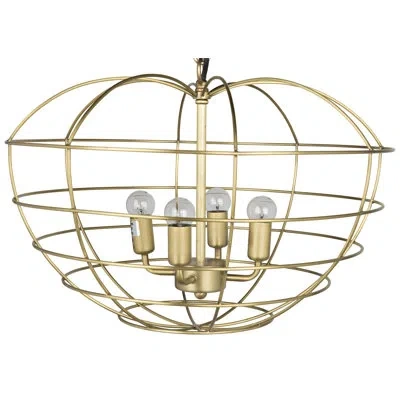 Noir Mo 4 - Light Unique / Statement Geometric Chandelier In Antique Brass