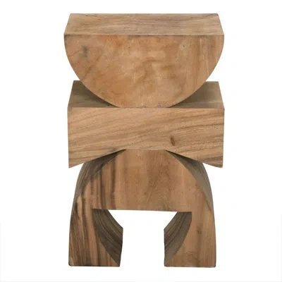 Noir Monteiro Side Table, Stool In Natural