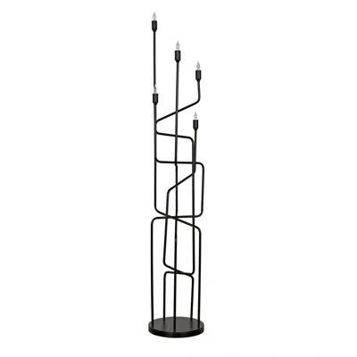 Noir Moriarty Floor Lamp In Matte Black