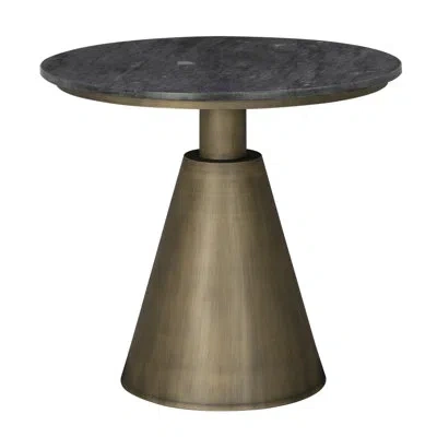 Noir Nara Marble Top End Table In Black Marble