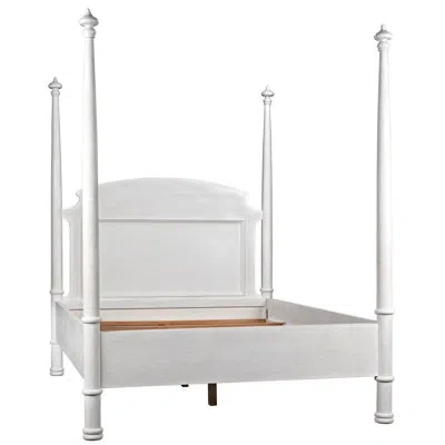 Noir New Douglas Solid Wood Four Poster Bed In White Washed