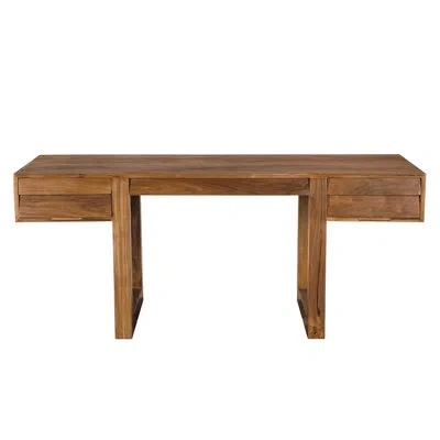 Noir Newton Desk, Teak In Brown