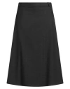 Noir Noir Woman Midi Skirt Charcoal Size Xl Polyester, Rayon, Elastane In Gray