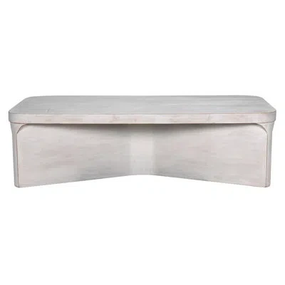 Noir Nova Solid Wood Cross Legs Coffee Table In White Wash
