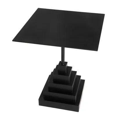 Noir Nova Square Side Table In Matte Black