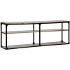 Noir Novie Console Table In Dark Walnut