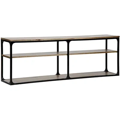Noir Novie Console Table In Dark Walnut