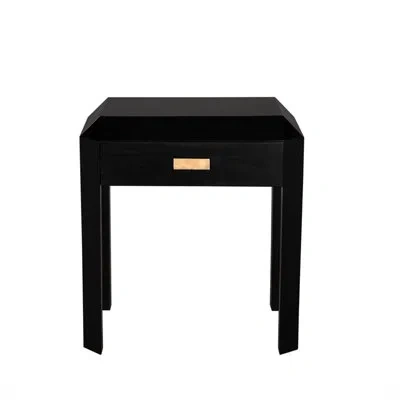 Noir Obtuse End Table In Hand Rubbed Black