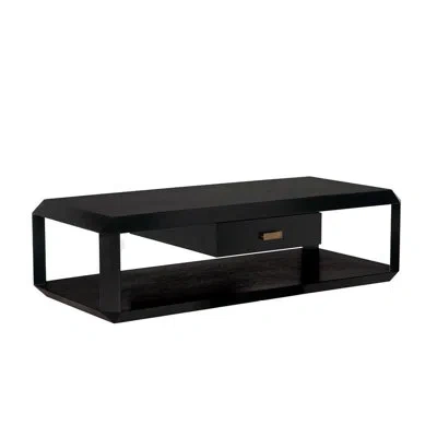 Noir Obtuse Single Coffee Table In Hand Rubbed Black