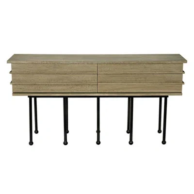 Noir Oliver 60" Console Table In Washed Walnut