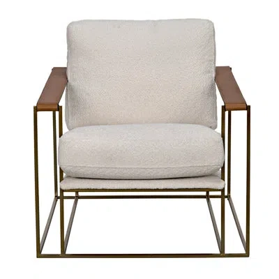 Noir Oryan 30" W Polyester Armchair In Off White