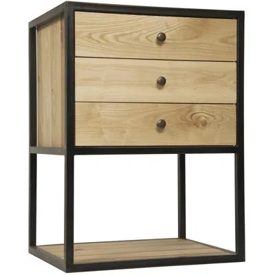 Noir Pearce End Table With Storage In Waxed,matte Black