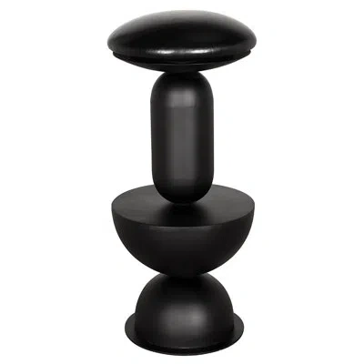 Noir Perth Bar Stool, Swivel In Matte Black