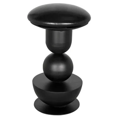 Noir Perth Counter Stool, Swivel In Matte Black
