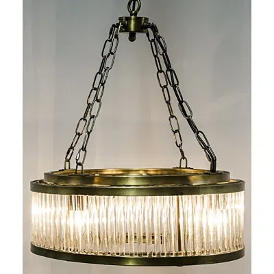 Noir Petronas 4 - Light Unique / Statement Drum Chandelier In Antique Brass