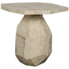 Noir Polyhedron End Table In Tan