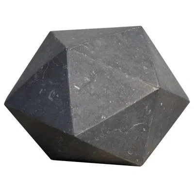 Noir Polyhedron Object Sculpture In Black