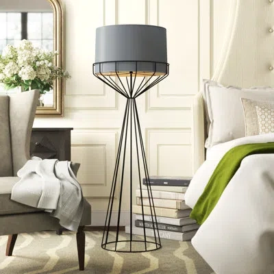 Noir Portal 60" Floor Lamp In Matte Black
