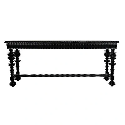 Noir Portuguese 72.5'' Console Table In Hand Rubbed Black