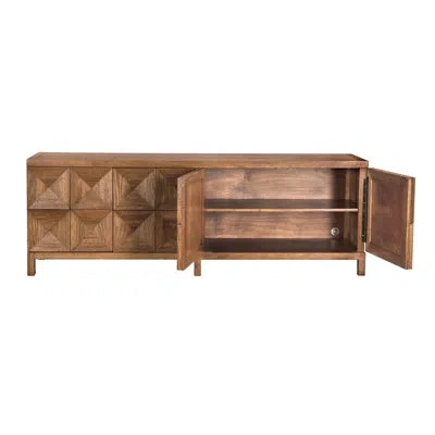 Noir Quadrant 4 Door Sideboard In Dark Walnut
