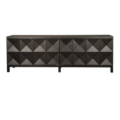 Noir Quadrant 4 Door Sideboard, Ebony In Black