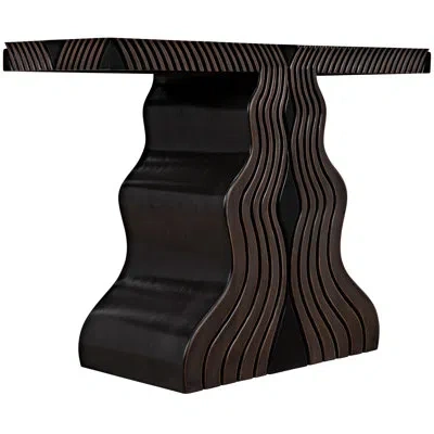 Noir Ray 42'' Solid Wood Console Table In Pale;light Brown