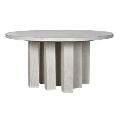 Noir Resistance 60" Mahogany Solid Wood Dining Table In White Wash