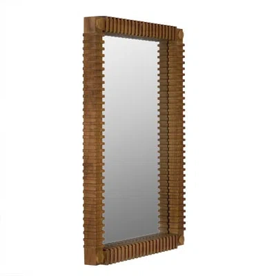 Noir Rift Mirror, Teak In Brown
