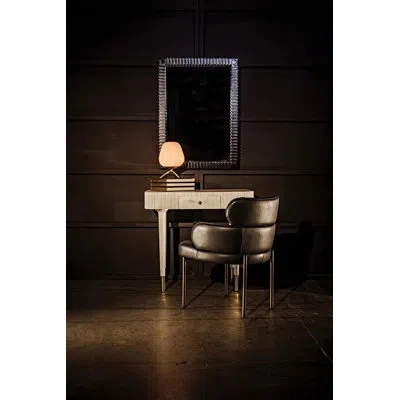 Noir Rift Solid Wood Accent Mirror In Charcoal Black