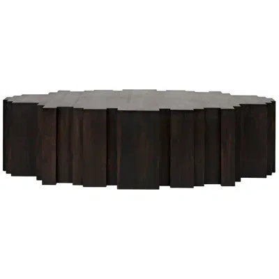 Noir Royce Solid Wood Solid Coffee Table In Ebony Walnut
