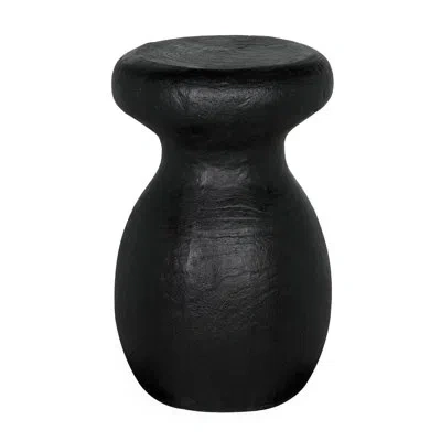 Noir Samson Concrete Pedestal End Table In Black