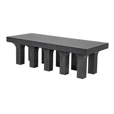 Noir Santos Solid Wood Coffee Table In Cinder Black