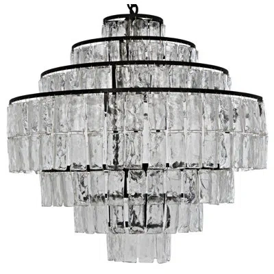 Noir Satellite 8-light Unique / Statement Tiered Chandelier In Matte Black