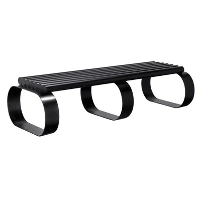 Noir Satish Steel Bench In Matte Black