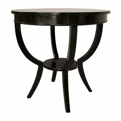 Noir Scheffield Solid Wood End Table In Black